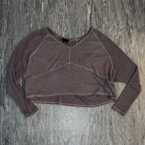 Women's Casual V-Neck Top - Brown